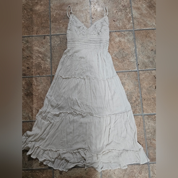 Dresses & Skirts - White Maxi Skirt with Crochet Detail